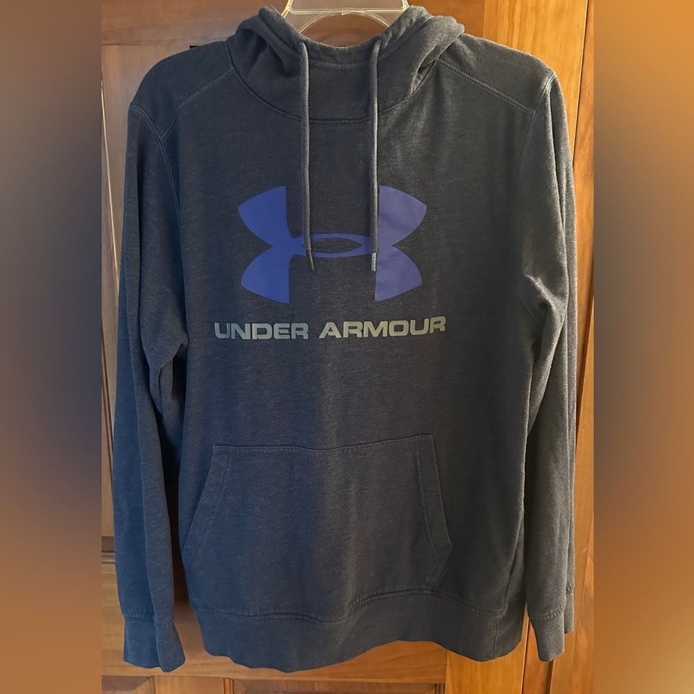 Under Armour grey/purple hoodie.  Size medium. No issues
